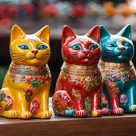 猫の置物の画像